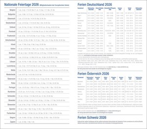 Monats-Taschenkalender, schwarz 2026