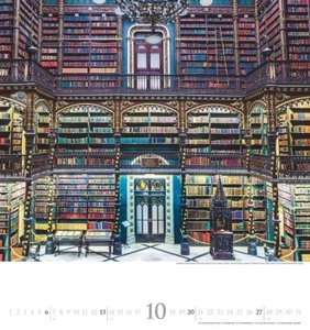 Bibliotheken 2024 - Wand-Kalender - Foto-Kalender - 45x48 - Bücher