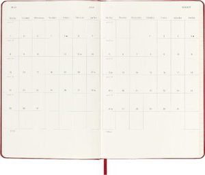 Moleskine 12 Monate Tageskalender 2024, Large/A5, Scharlachrot