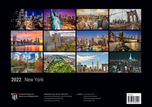 New York 2022 - Black Edition - Timokrates Kalender, Wandkalender, Bildkalender - DIN A3 (42 x 30 cm)