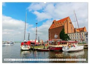 Stralsund - die historische Hansestadt an der Ostsee (hochwertiger Premium Wandkalender 2024 DIN A2 quer), Kunstdruck in Hochglanz