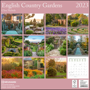 English Country Gardens 2023 - Wand-Kalender - Broschüren-Kalender - 30x30 - 30x60 geöffnet - Garten