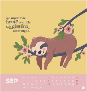 Faultier Postkartenkalender 2022