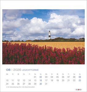 Leuchttürme Postkartenkalender 2026