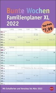 Bunte Wochen Familienplaner XL Kalender 2022
