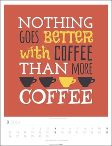 Coffee Love Kalender 2024. Kaffee-Kunst in einem Jahres-Wandkalender 2024. Ein ideales Geschenk für Dekofans mit einem Faible für Kaffee! Bildkalender 2024 mit modernen Illustrationen im Format 30 x 39 cm.