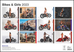 Bikes & Girls 2023 - Wand-Kalender - 42x29,7 - Frauen - Motorrad