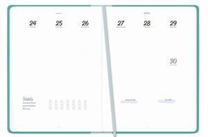 Mint Bullet Journal A5 Taschenkalender 2023. Stressiger Alltag einfach strukturiert mit diesem Kalender voller Zusatzfeatures. Chefplaner 2023 A5 in schönem Design.