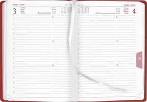 Buchkalender Tucson rot 2023 - Büro-Kalender A5 - Cheftimer - 1 Tag 1 Seite - 416 Seiten - Tucson-Einband - Alpha Edition