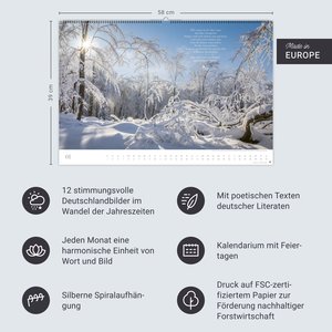 Der deutsche Wald - Ein literarischer Spaziergang Kalender 2026 - Ein literarischer Spaziergang