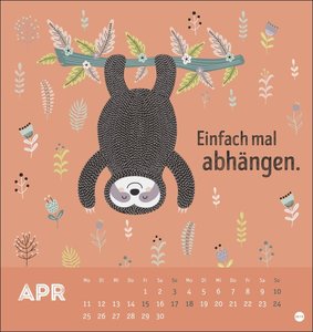 Faultier Postkartenkalender 2022