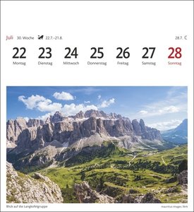 Südtirol Sehnsuchtskalender 2024. Reise-Kalender mit Urlaubsfeeling für den Schreibtisch. Südtirols schönste Ausblicke in einem Postkarten-Fotokalender. Auch zum Aufhängen