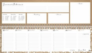 Chalk Drawing Wochenquerplaner 2023. Übersichtlicher Umklapp-Kalender 2023 mit Wochenübersicht. Kreativer und trendiger Tisch-Kalender für Familie oder Büro.
