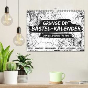 Grunge DIY Bastel-Kalender - Zum Selbstgestalten (Wandkalender 2024 DIN A4 quer), CALVENDO Monatskalender