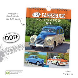 Trötsch Wochenkalender zum Hängen DDR Fahrzeuge 2024