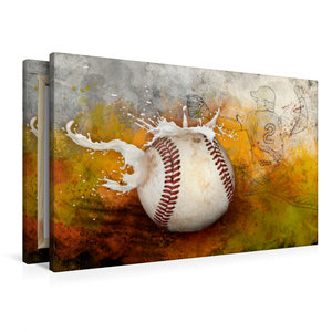 Premium Textil-Leinwand 90 cm x 60 cm quer SPORT trifft SPLASH - Baseball