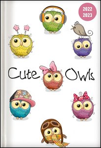 Collegetimer Cute Owls 2022/2023 - Schüler-Kalender A6 (10x15 cm) - Eule - Weekly - 224 Seiten - Terminplaner - Alpha Edition