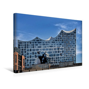 Premium Textil-Leinwand 45 cm x 30 cm quer Elbphilharmonie Fassadenspiegelung