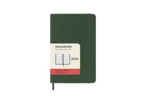 Moleskine 12 Monate Tageskalender 2024, Pocket/A6, Myrtengrün