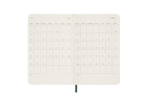 Moleskine 12 Monate Wochen Notizkalender 2024, Pocket/A6, Myrtengrün