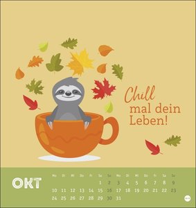 Faultier Postkartenkalender 2022