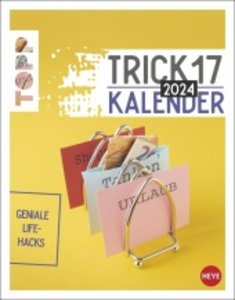 Trick17 Tagesabreißkalender 2024. Nützlicher Lifehack-Kalender 2024 mit praktischen Tipps für jede Lebenslage. Tischkalender oder zum Aufhängen, Abreißkalender für jeden Tag.