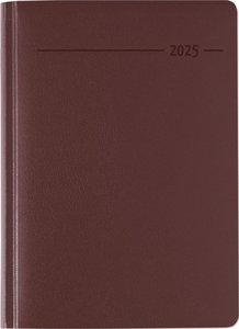 Buchkalender Balacron rot 2025 - Büro-Kalender A5 - Cheftimer - 1 Tag 1 Seite - 416 Seiten - Balacron-Einband - Zettler