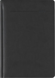 Buchkalender Tucson schwarz 2023 - Büro-Kalender A5 - Cheftimer - 1 Tag 1 Seite - 416 Seiten - Tucson-Einband - Alpha Edition