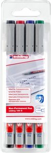 Edding Folienschreiber Non-permanent Pen edding 150 S, 4er Set