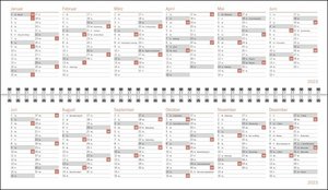 sheepworld Wochenquerplaner 2023. Praktischer Tischquerkalender mit Spiralbindung und niedlichen Schaf-Cartoons. Liebevoll illustrierter Tisch-Kalender.