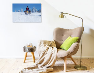 Premium Textil-Leinwand 75 cm x 50 cm quer Ein Motiv aus dem Kalender Schlittenhundesport