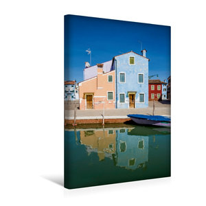 Premium Textil-Leinwand 30 cm x 45 cm hoch BURANO Farbenfrohe Häuser
