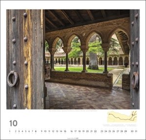 Auf dem Jakobsweg Kalender 2023. Der berühmte Pilgerweg festgehalten in einem großen Wandkalender. Beeindruckende Fotos im großen Jahres-Wandkalender 2023.