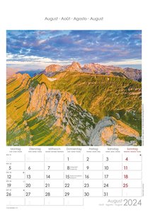 Schweiz 2024 - Bild-Kalender 23,7x34 cm - Switzerland - Regional-Kalender - Wandkalender - mit Platz für Notizen - Alpha Edition