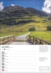Schottland Wochenplaner 2023. Schön und praktisch: Terminkalender mit tollen Fotos von Schottland, Wochenkalendarium und Zitaten. Dekorativer Kalender für Organisatorisches.