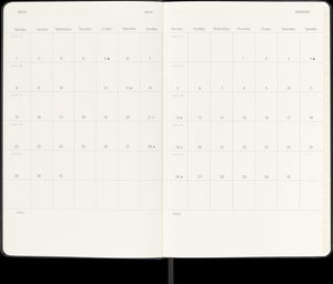 Moleskine 12 Monate Tageskalender 2024, Large/A5, Schwarz