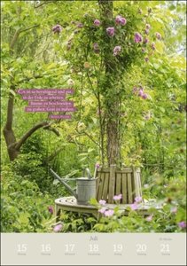 Literaturkalender Garten Wochen-Kulturkalender mit inspirienden Zitaten und Lyrik. Foto-Wandkalender mit traumhaften Gartenaufnahmen. 25x36cm Hochformat