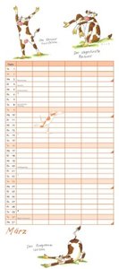 Yoga für Kühe Familienplaner 2025 – Wandkalender – Familien-Kalender mit 6 Spalten – Format 22 x 49,5 cm