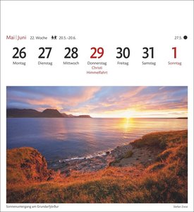 Island Sehnsuchtskalender 2025 - Wochenkalender mit 53 Postkarten