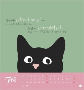Katzensprüche Postkartenkalender 2023. Weisheiten über Samtpfoten in einem kleinen Kalender voll typografischer Details. Ein Muss für Katzenliebhaber, der Postkarten-Tischkalender.