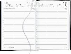 Buchkalender schwarz 2023 - Bürokalender 14,5x21 cm - 1 Tag auf 1 Seite - wattierter Kunststoffeinband - Stundeneinteilung 7 - 19 Uhr - 876-0020