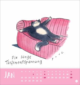 Puth Yoga für die Katz Postkartenkalender 2026