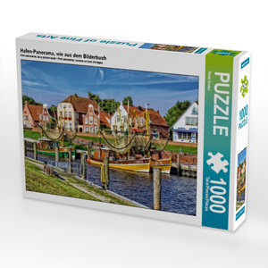 CALVENDO Puzzle Hafen-Panorama, wie aus dem Bilderbuch 1000 Teile Puzzle quer