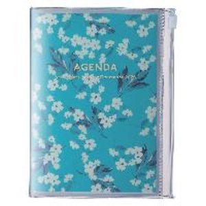 MARK\'S 2022/2023 Taschenkalender A6 vertikal, Flower Pattern, Turquoise