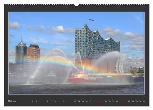 Wahrzeichen Elbphilharmonie (hochwertiger Premium Wandkalender 2024 DIN A2 quer), Kunstdruck in Hochglanz