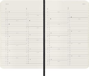 Moleskine 12 Monate Monats Notizkalender 2024, Pocket/A6, Schwarz