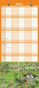 Ali Mitgutsch Familienkalender 2025 – Wandkalender – Familienplaner mit 5 Spalten – Format 22 x 49,5 cm