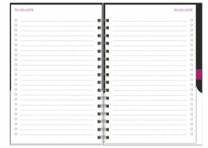 Familienplaner Buch A5 Amore 2023. Praktischer Buchkalender mit Gummiband und Stiftehalter. Stylischer Familien-Kalender mit 5 Spalten. Terminkalender 2023