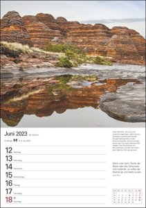 Australien Wochenplaner 2023. Praktischer Wand-Kalender 2023 zum Eintragen. Jede Woche ein tolles Foto von Australien, viel Platz für Notizen.