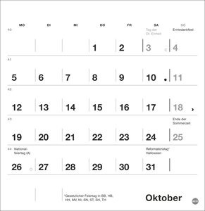 Black&White Monatsplaner zum Aufstellen 2026